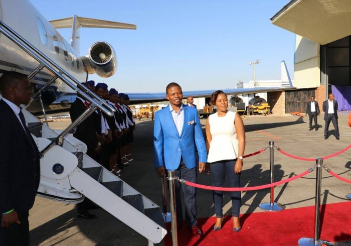 World’s Sharpest Major Prophet Shepherd Bushiri and his wife and his 3rd jet in 2016