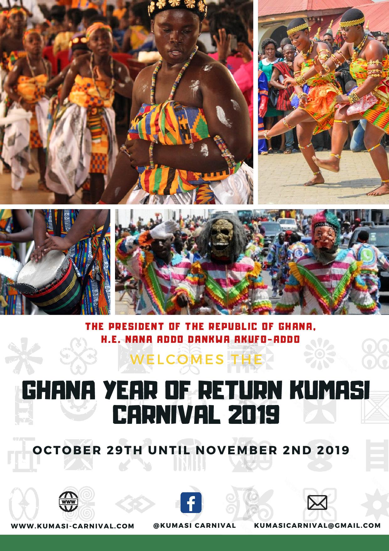 Flyer Ghana Year of Return Kumasi-Carnival
