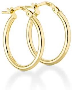 20mm 40mm 30mm Miabella 18K Gold Over Sterling Silver 2mm High Polished Round Tube Hoop Earrings for Women Men Girls 15mm 50mm 60mm Lightweight Earrings Made in Italy